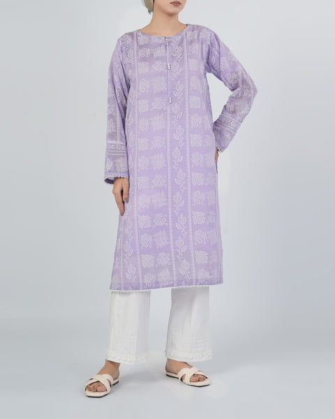 Women's Printed Textured Fusion Kurti