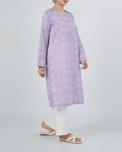 Women's Printed Textured Fusion Kurti