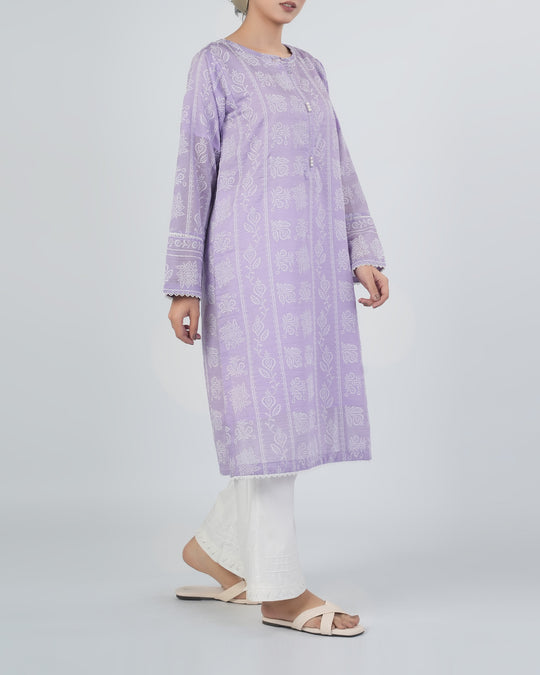 Women's Printed Textured Fusion Kurti