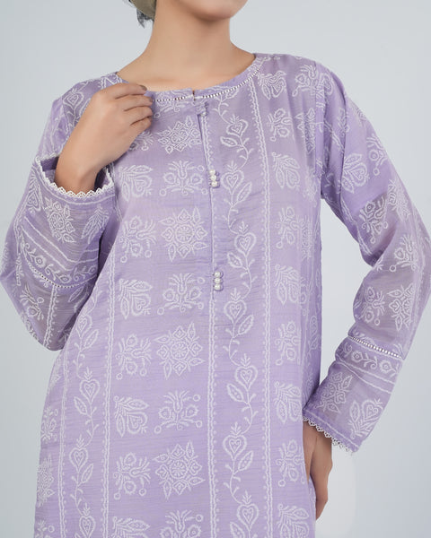Women's Printed Textured Fusion Kurti