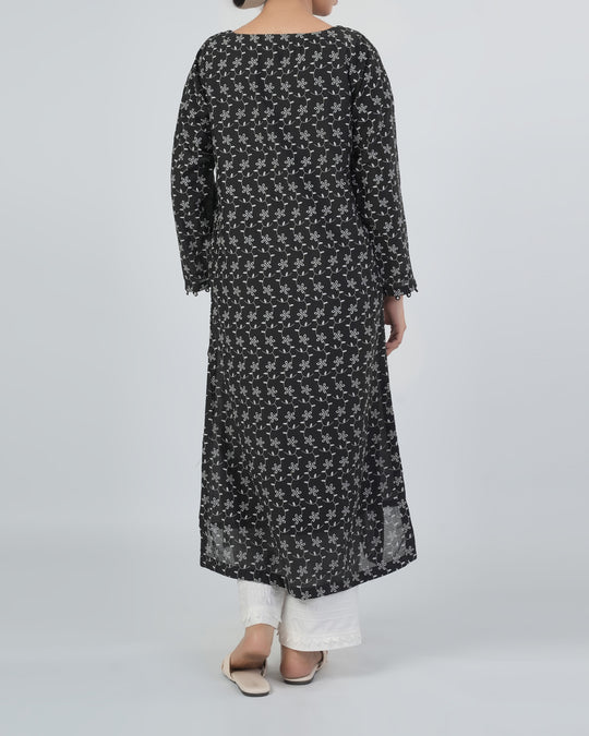 Women's Printed Textured Fusion Kurti