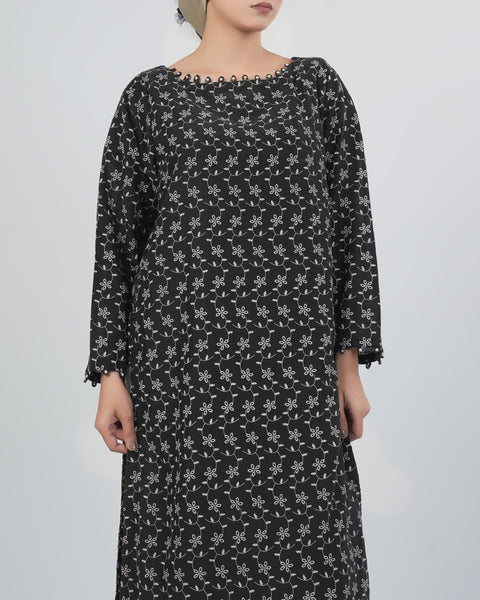Women's Printed Textured Fusion Kurti