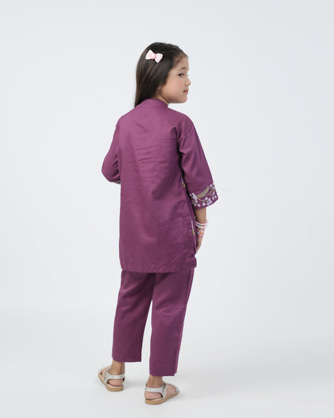 Eminent Girls Embroidered 02 Pcs Shalwar Suit - Purple