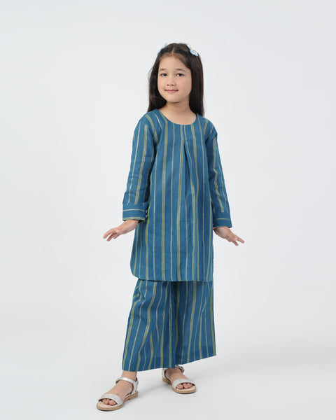 Eminent Girls 2 PCS Cotton Shalwar Suit - Teal