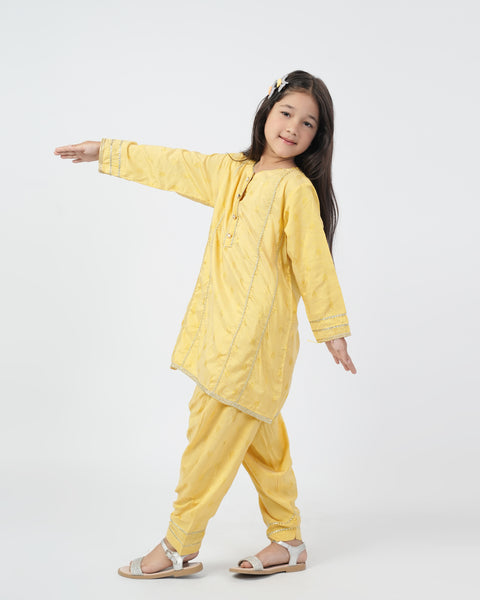 Eminent Girls Shalwar Suit - Yellow