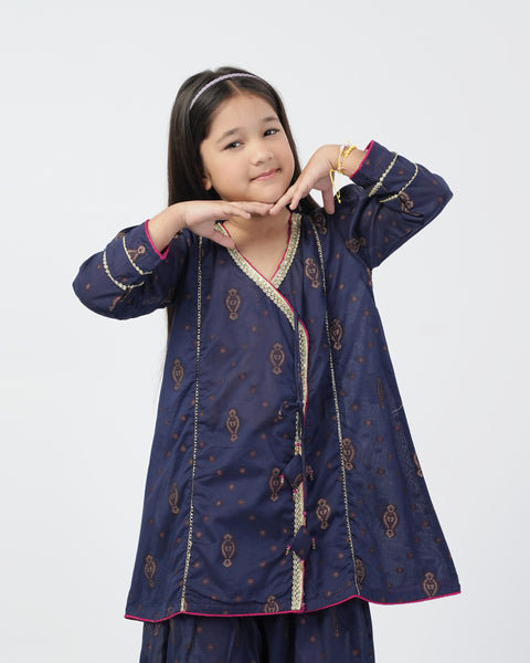 Eminent Girls Printed Shalwar Suit - Blue