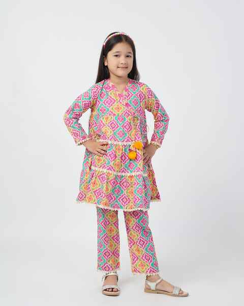 Girls' Printed 02 Pcs Suit
