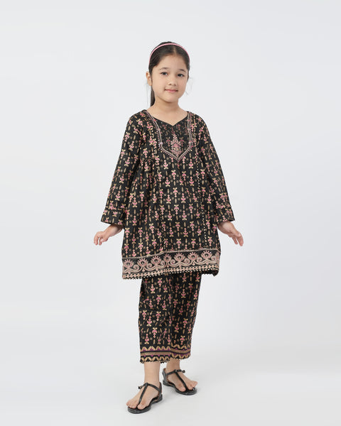 Eminent Girls Embroidered Shalwar Suits - Black