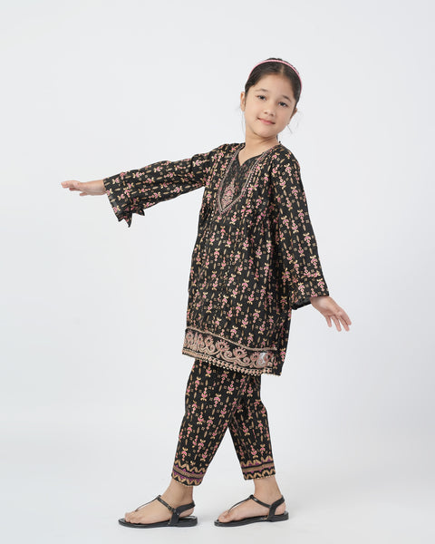 Eminent Girls Embroidered Shalwar Suits - Black