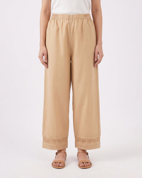Women's Solid Rawsilk Trousers
