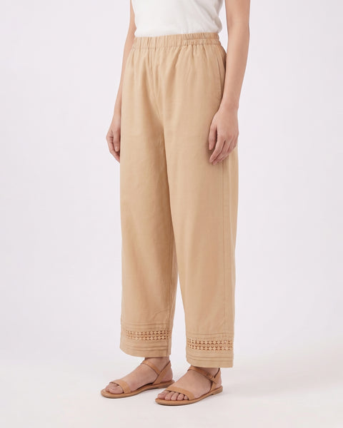 Women's Solid Rawsilk Trousers