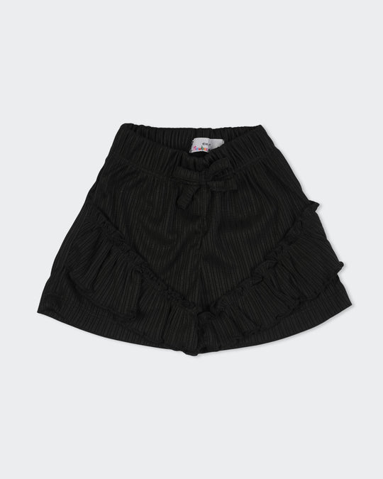 Newborn Girls Textured Shorts