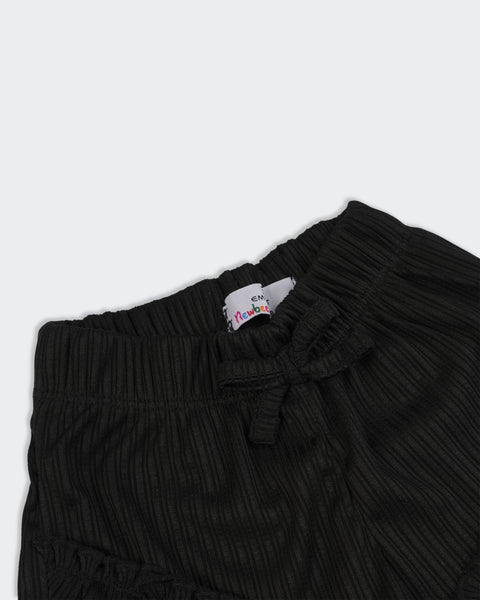Newborn Girls Textured Shorts