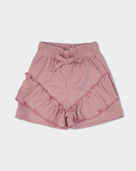 Newborn Girls Textured Shorts