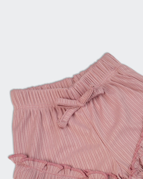 Newborn Girls Textured Shorts