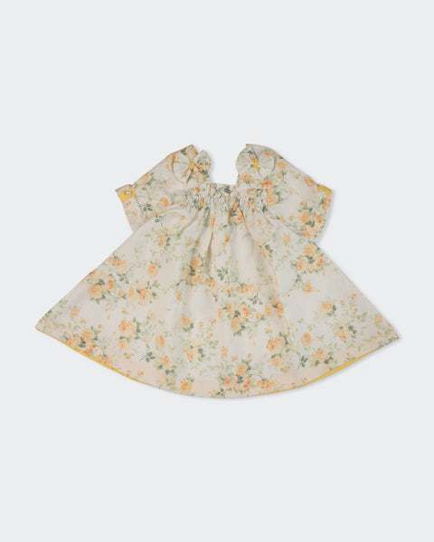Newborn Girls Printed Textured Frock