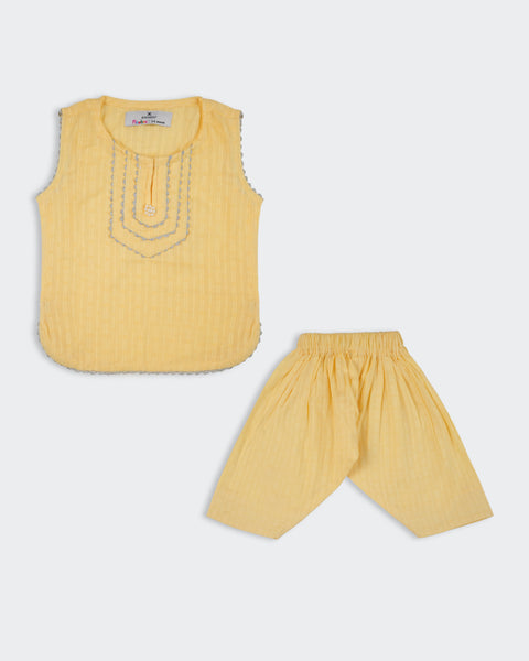 Newborn Girls Solid Jacquard 2 Pcs Suit