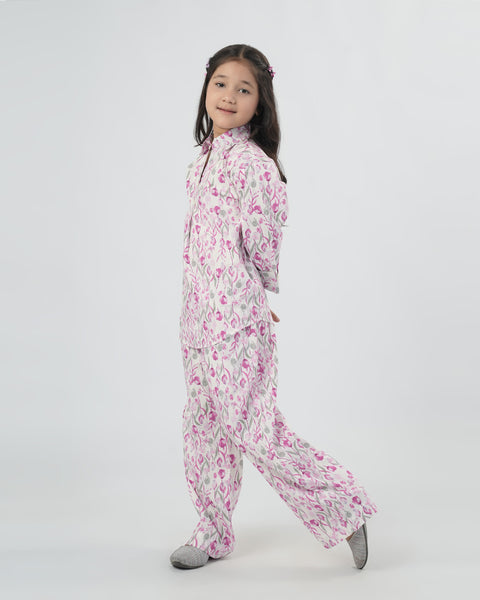 Girls' Solid Cotton Co-Ord Set