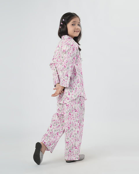 Girls' Solid Cotton Co-Ord Set