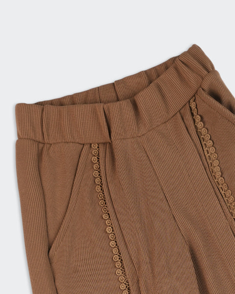 Textured Wide Leg Trouser
