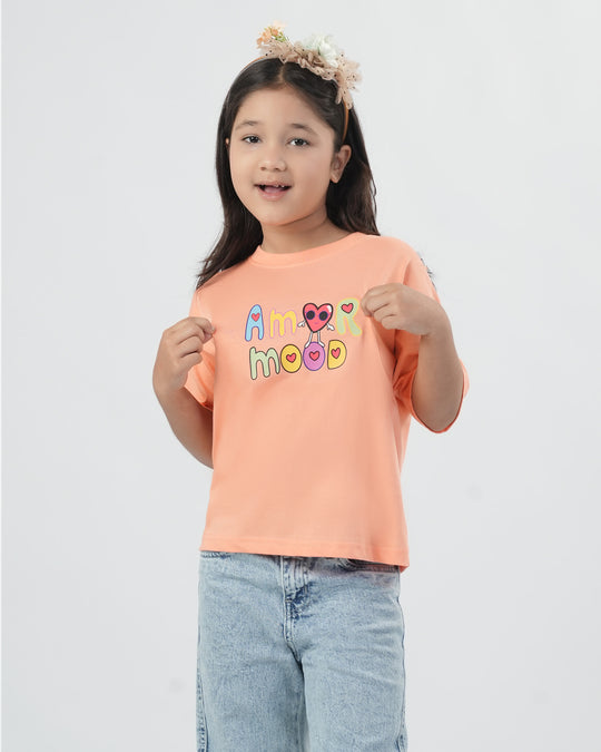 Girls Crew Neck Half Sleeves T-Shirt