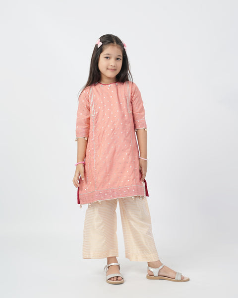 Eminent Girls Shalwar Suit - Peach