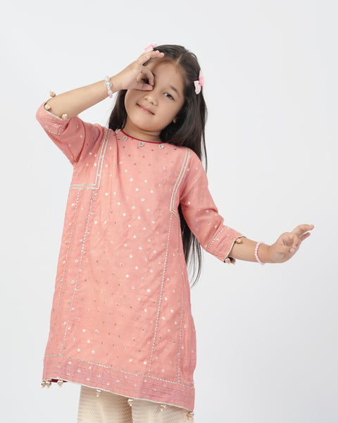 Eminent Girls Shalwar Suit - Peach