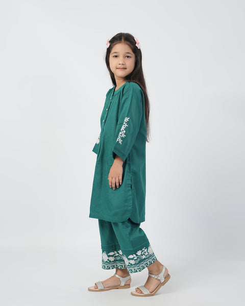 Eminent Girls Embroidered 02 Pcs Suit - Teal