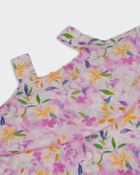 Newborn Girls Printed Fusion 2 Pcs Suit
