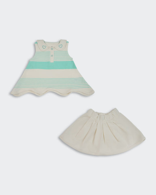 Newborn Girls Interlock Co-ord Set