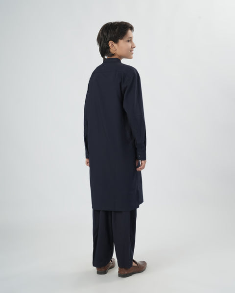 Boys' Plain Poly Viscose Shalwar Kameez