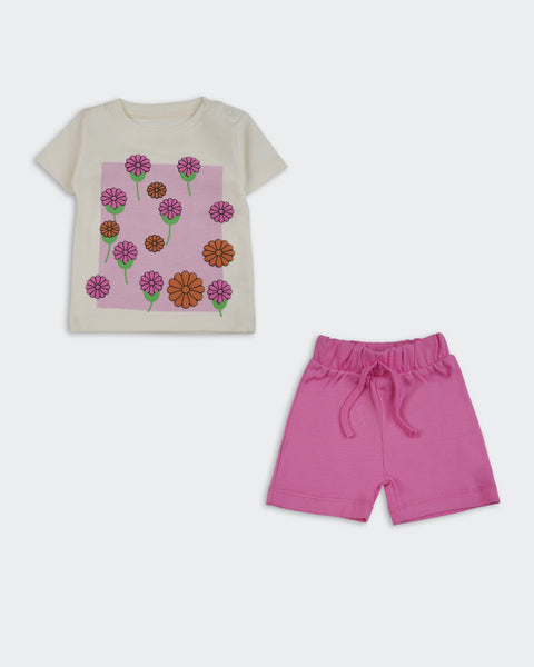 Newborn Girls Interlock Co-ord Set