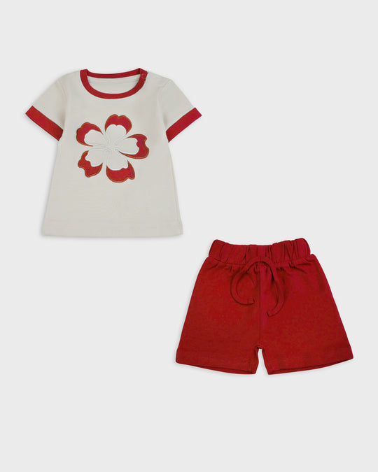Newborn Girls Interlock Co-ord Set