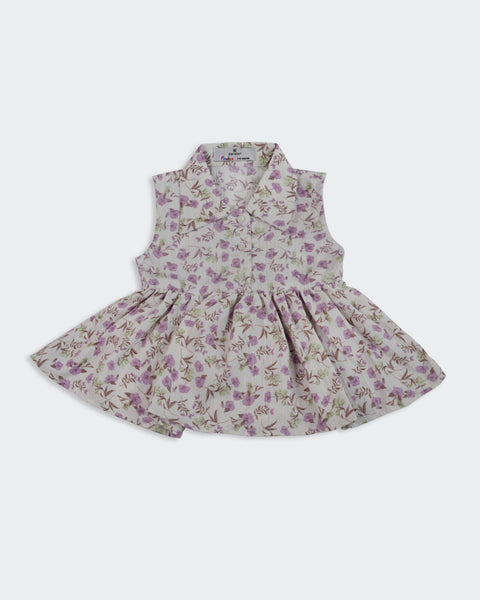 Newborn Girls Striped Cotton Frock