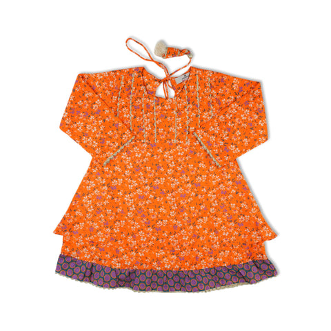Eminent Girls Shalwar Suits - Orange