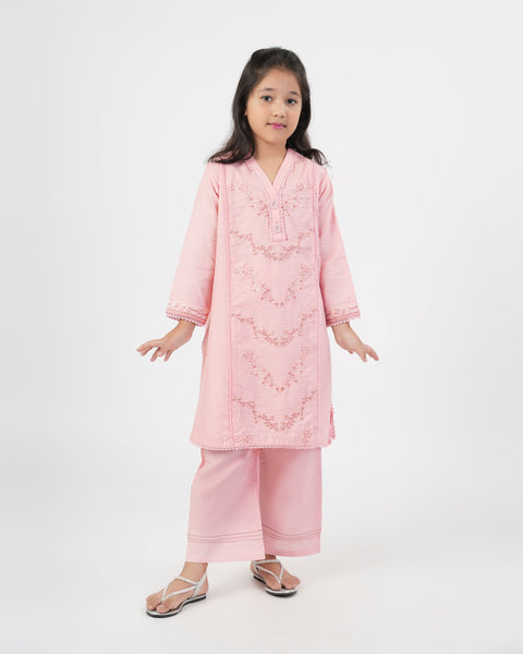 Girls' Essentials Embroidered 2Pc Suit
