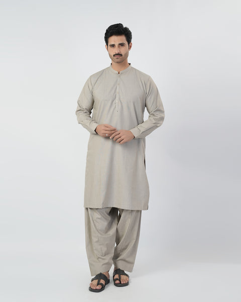 Eminent Men's Trim Fit Shalwar Suit - Beige