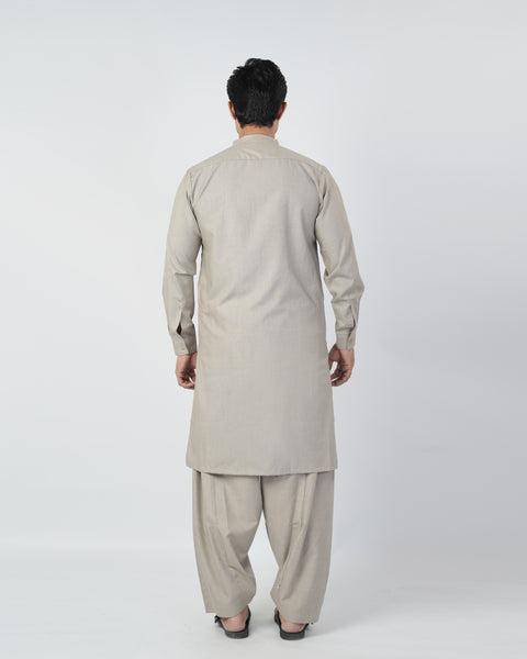 Eminent Men's Trim Fit Shalwar Suit - Beige