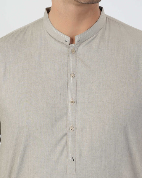 Eminent Men's Trim Fit Shalwar Suit - Beige