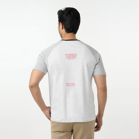 Eminent Men's Round Neck Half Sleeves Printed T-Shirt - Oatmeal, Men's T-Shirts & Polos, Eminent, Chase Value