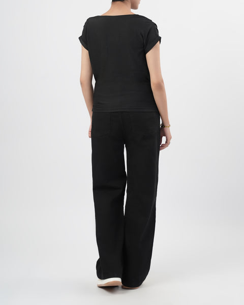 Women's Solid Textured T-Shirt