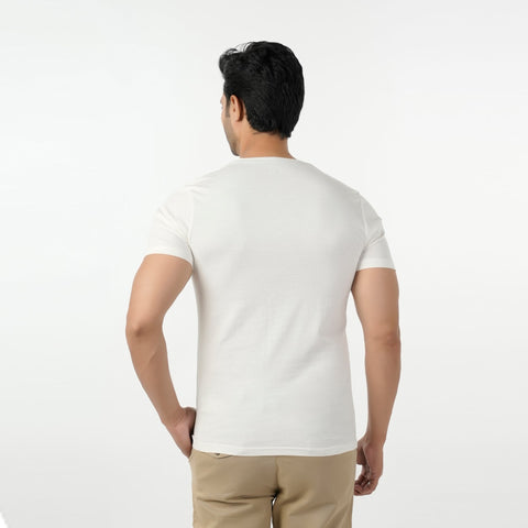 Eminent Men's Round Neck Half Sleeves Printed T-Shirt - Off White, Men's T-Shirts & Polos, Eminent, Chase Value