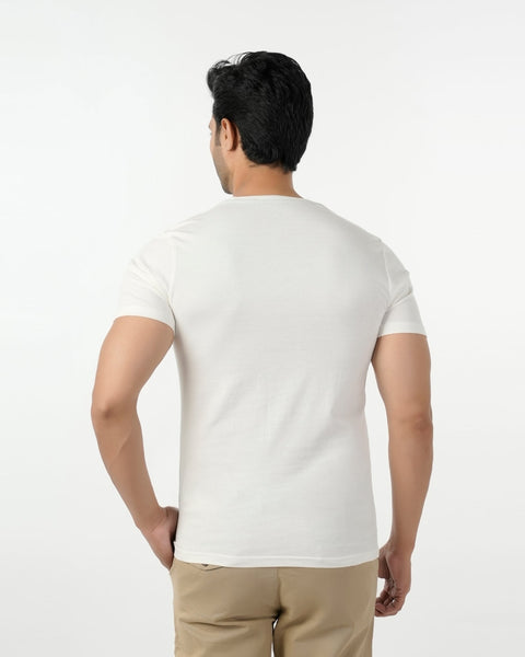 Eminent Men's Round Neck Half Sleeves Printed T-Shirt - Off White, Men's T-Shirts & Polos, Eminent, Chase Value