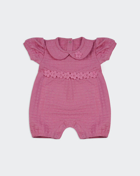 Newborn Girls Textured Romper