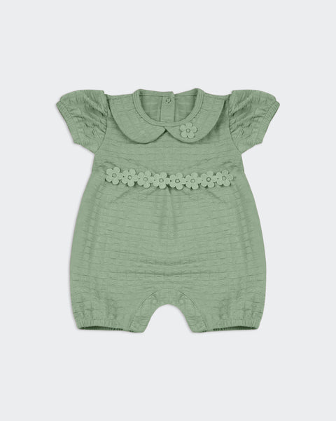 Newborn Girls Textured Romper