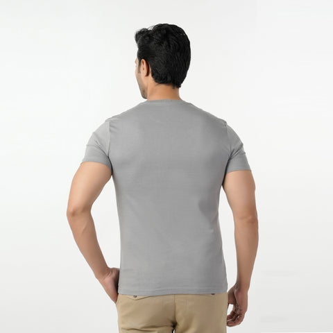 Eminent Men's Round Neck Half Sleeves Printed T-Shirt - Frost Grey, Men's T-Shirts & Polos, Eminent, Chase Value
