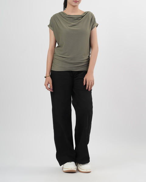 Women's Solid Textured T-Shirt