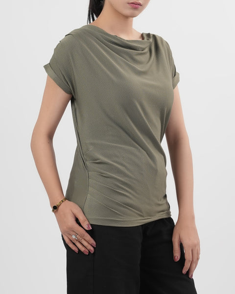 Women's Solid Textured T-Shirt