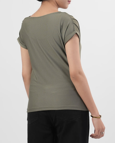 Women's Solid Textured T-Shirt