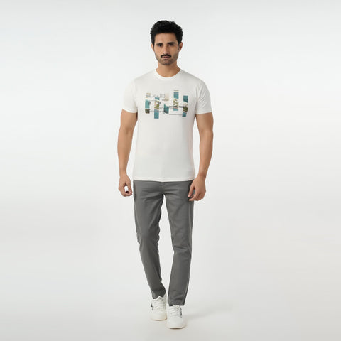 Eminent Men's Round Neck Half Sleeves Printed T-Shirt - Off White, Men's T-Shirts & Polos, Eminent, Chase Value